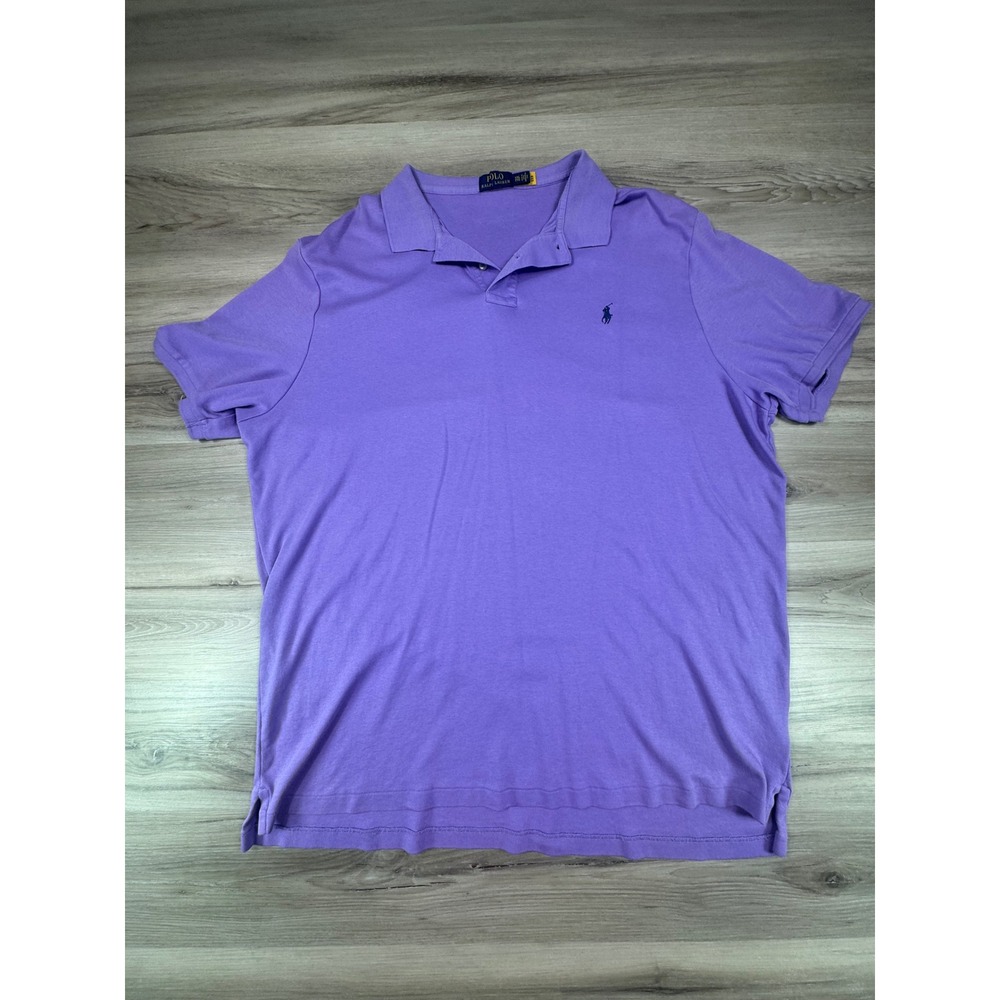Polo Ralph Lauren Mens XXL Purple Cotton Short Sleeve Pony Logo Polo Shirt